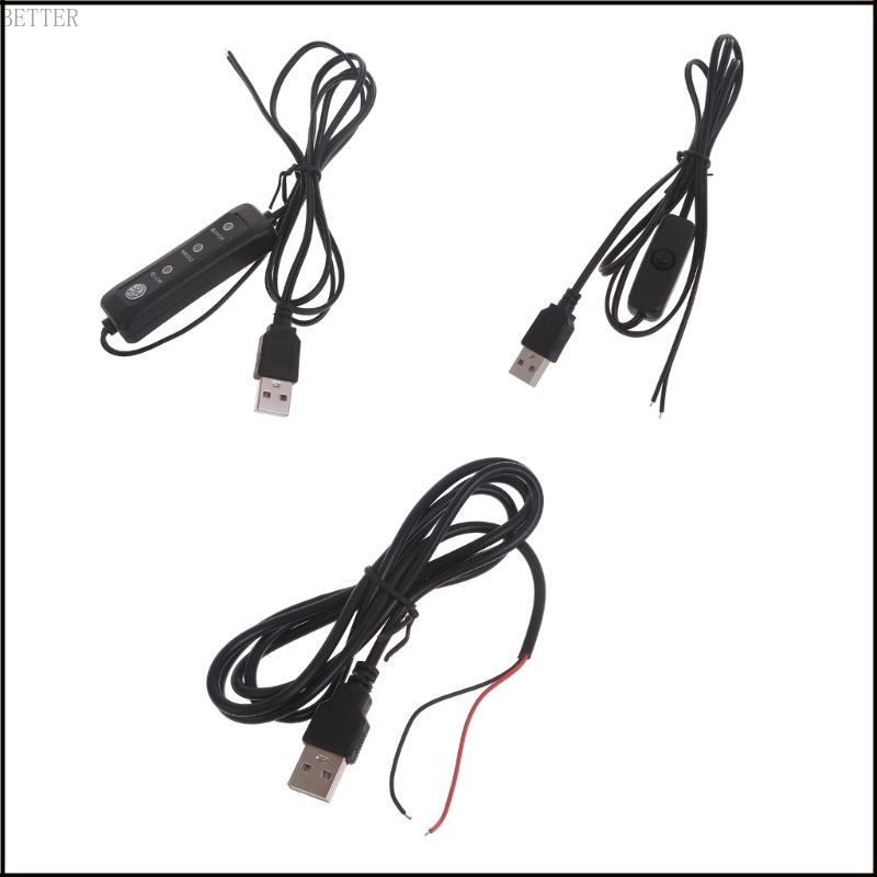 BETT 5V USB DIY สายไฟบัดกรีพร้อมสวิตช์สําหรับไฟ LED 5V แฟนกล้อง