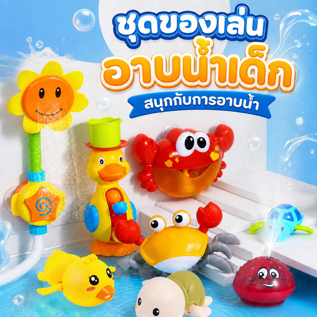 ของเล่นอาบน้ำ👼ของเล่นอาบน้ำ/ของเล่นรูปสัตว์/ชุดฟองสบู่ พร้อมส่ง!!🚚🔥คุณสามารถจับคู่ได้อย่างอิสระ🔥