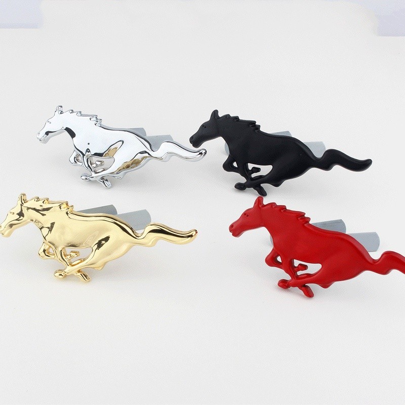 15.5X5.5 ซม.กระจังหน้าโลโก้สําหรับ Ford Mustang Focus Mondeo Fiesta Ecosport badge 3D โลหะม้าสัญลักษ