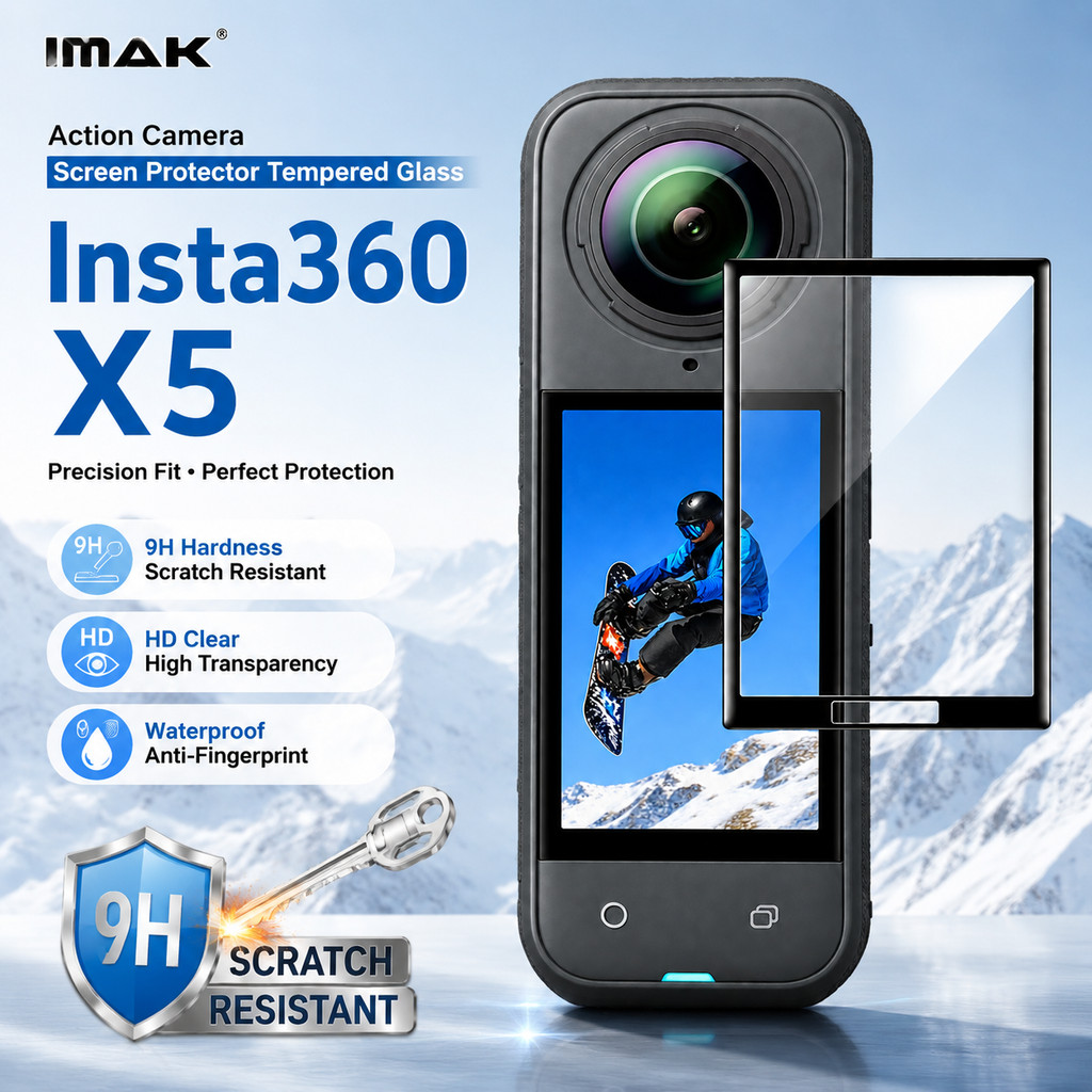 ฟิล์มกระจก สำหรับ Insta360 X5 กันลายนิ้วมือ 9H ความแข็ง ใสคมชัด HD FM0028