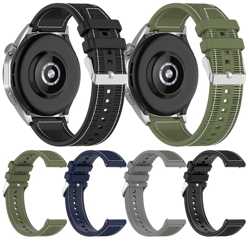 สําหรับ Samsung Galaxy Watch 3 45 มม./46 มม.SM-R800 สายรัดข้อมือ 22 มม.ซิลิโคนสร้อยข้อมือไนลอนสําหรั