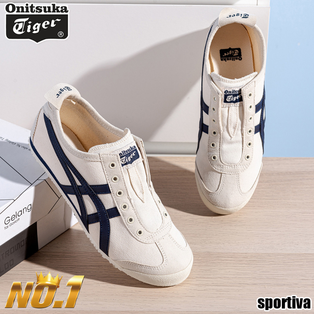((จัดส่งวันนี้) จัดส่งฟรี Onitsuka รองเท้าผู้หญิงรองเท้าวิ่งรองเท้ากีฬา MEXICO 66 SLIPON ใหม่รองเท้า