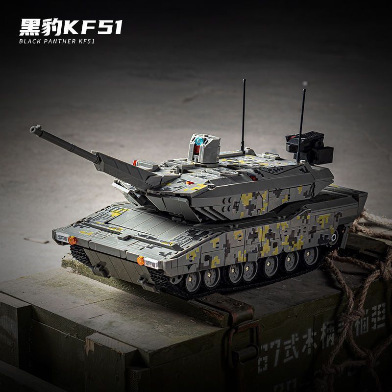 12GO บล็อกตัวต่อ Heavy Duty Panther KF51 รถถังสงครามหลักรุ่นประกอบของเล่นของขวัญ