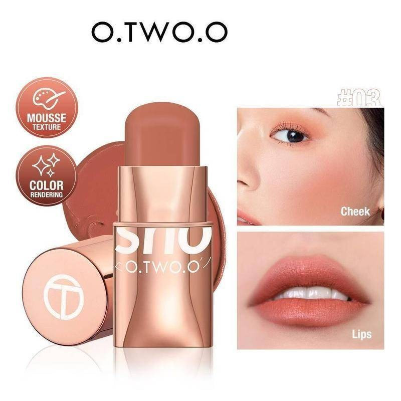 O.TWO.O 3 in 1 อายแชโดว์ลิปสติกคอนซีลเลอร์ Blush Multi Stick Long Lasting Moisturizing กันน้ําธรรมชา