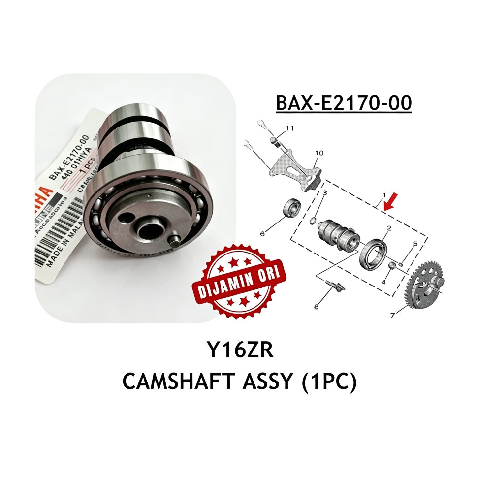 BAX-E2205-00 อะไหล่ Y16 V1-V2 CAMSHAFT ASSY