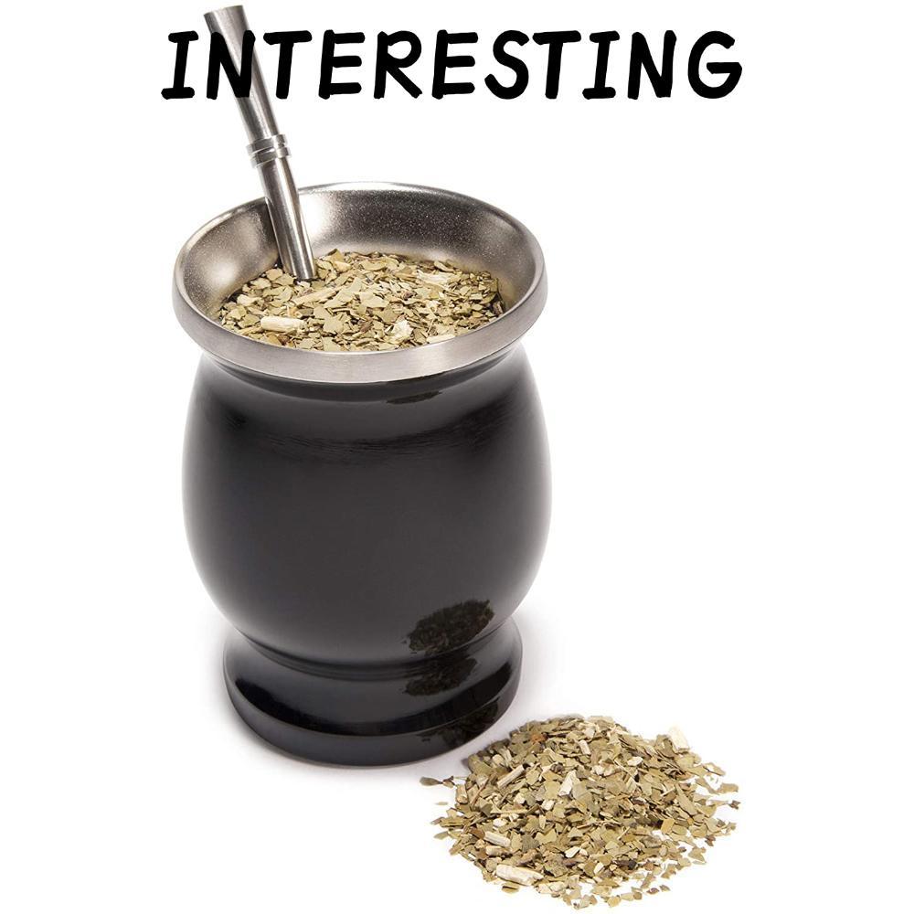 INTERESTING 8oz Yerba Mate Cup ทําความสะอาดง่ายแปรงทําความสะอาดห้องครัวสแตนเลส Bombilla Straw