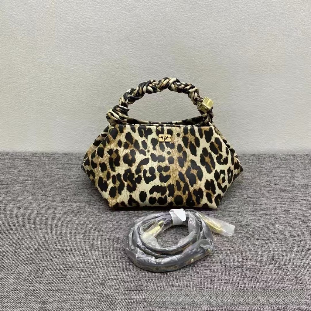 Niche GANNI สไตล์ใหม่ BOU BAG High-End ทอหกเหลี่ยมแบบพกพาไหล่ Messenger กระเป๋าหญิง