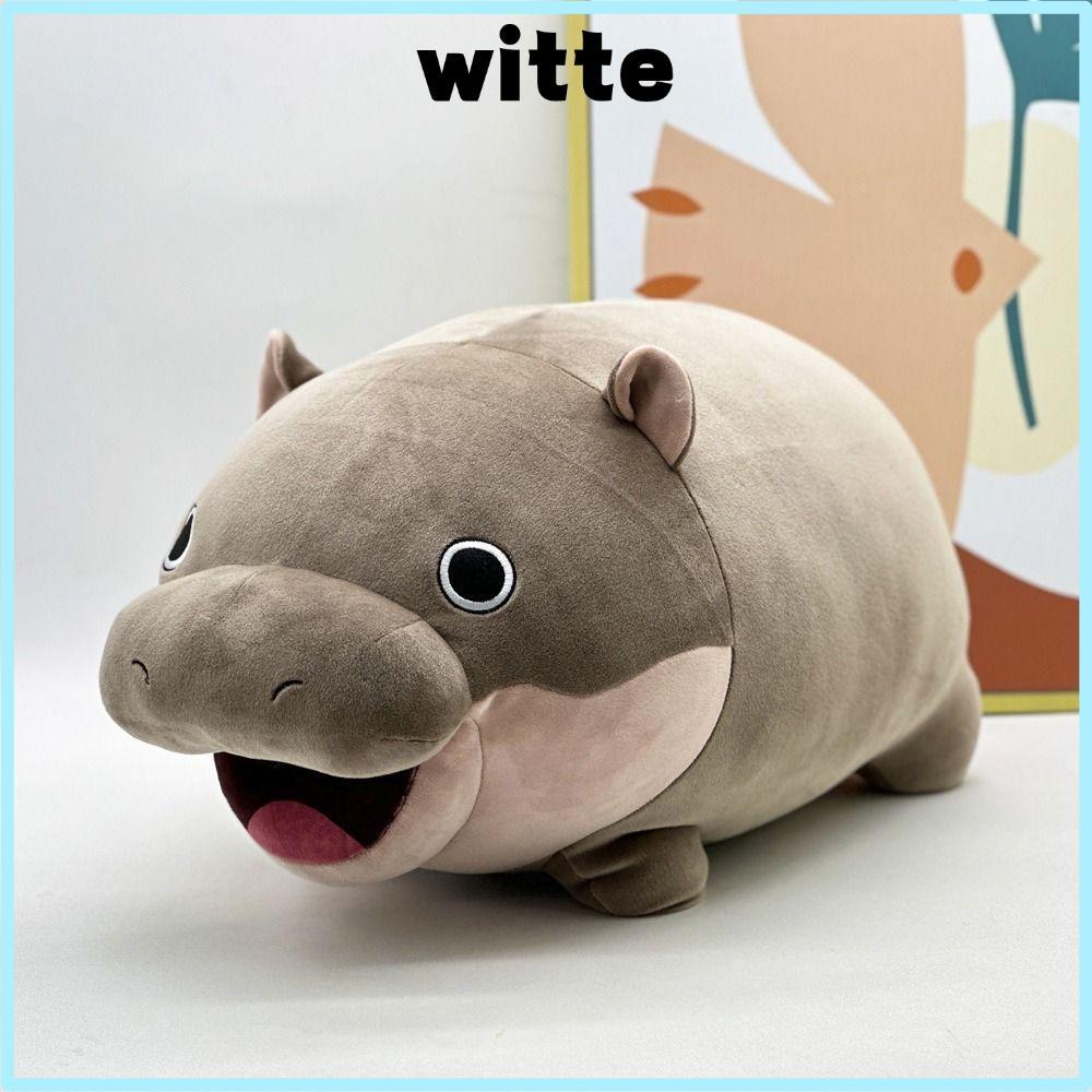 WITTE Moo Deng Hippo Plush,ตุ๊กตาสัตว์นุ่มMoo Dengของเล่นตุ๊กตา, Kawaii Hugable Pygmy Hippo Plushieข