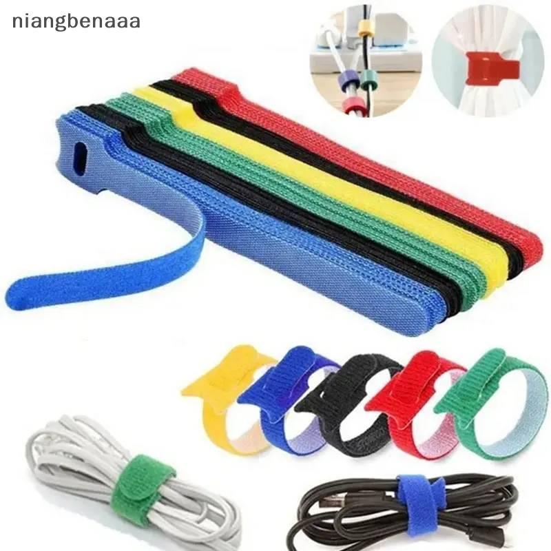 (niangbenaaa) สายรัดการจัดการสายเคเบิล 30/50/100 ชิ้น Hook And Loop นํากลับมาใช้ใหม่สําหรับ Tech Setup ใหม่