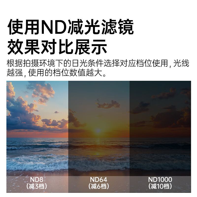 ND กรอง nd1000 nd1000 (ลบ10เกียร์) เลนส์ความหนาแน่นสีเทาปานกลาง เอสแอลอาร์ กล้อง การเปิดรับแสงยาวนาน