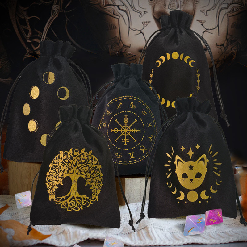 2024 Tarot Bag Flannel Bag Drawstring Bag Double Drawstring Bag Crystal Storage Bag Velvet Y3IL