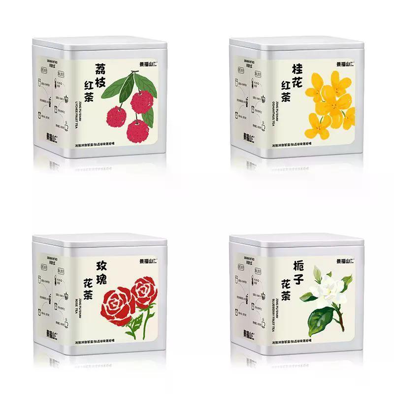 2026 สไตล์ใหม่ [Jingfu Mountain Four Big Flower Teas ยูนนาน Rose Tea Osmanthus Black Tea Lychee Blac