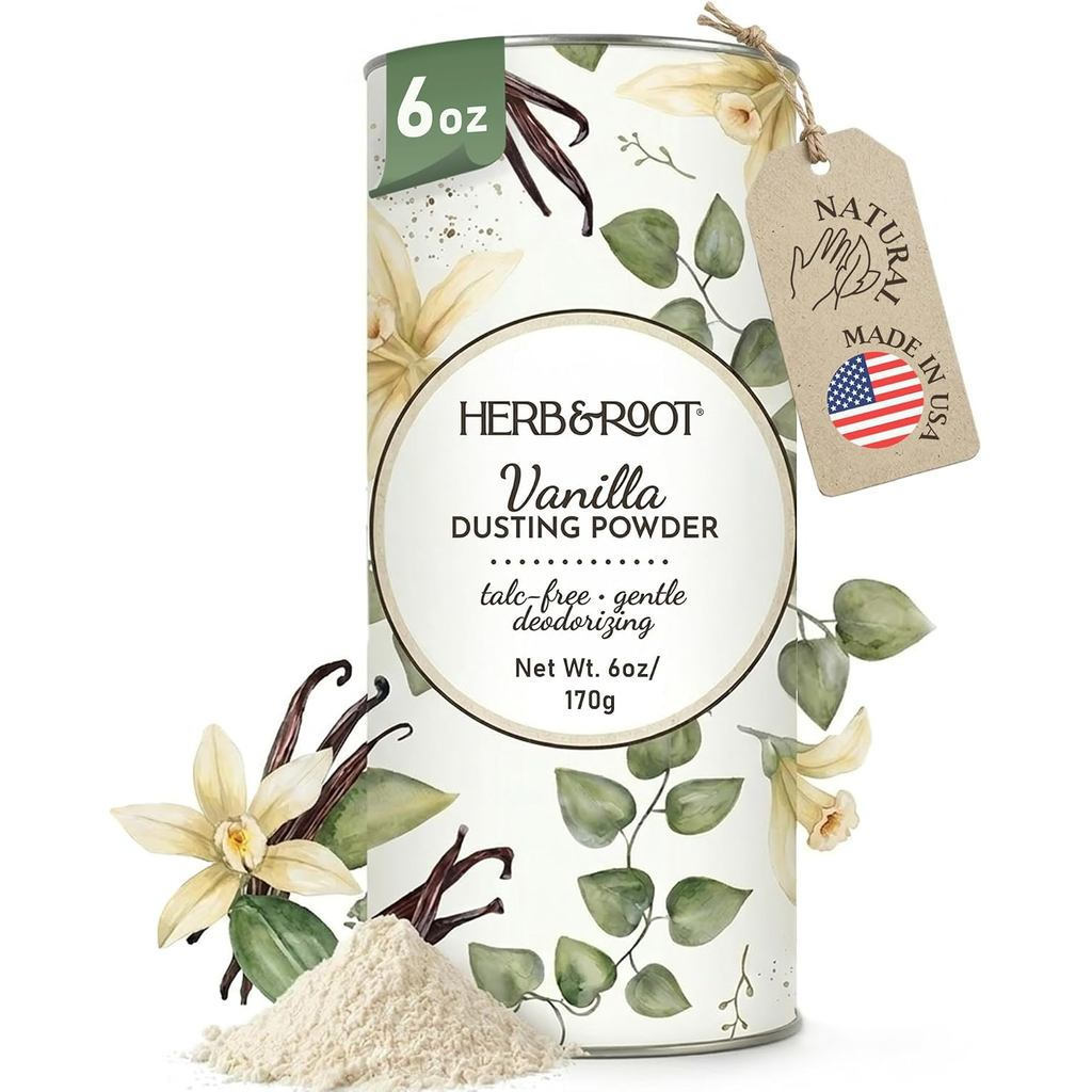 Herbal Talc-Free Powder Body Setting Powder.Rose, Vanilla, Salwood, Vanilla)