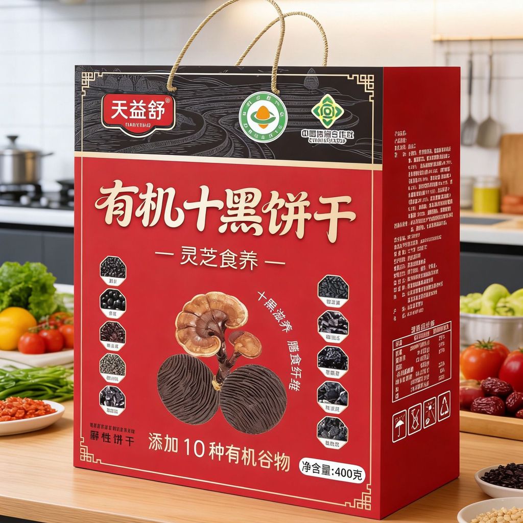Ten Black Biscuits 400g Selenium-Flux Goat Milk Hericium Mushroom Biscuits Yam Sea Buckthorn Biscuit