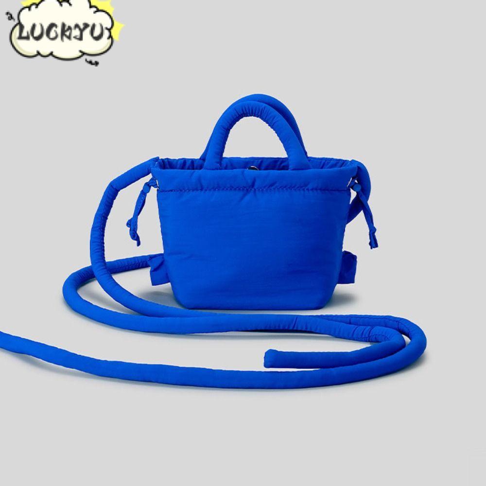 LUCKYU Puffer Tote Bag, Nylon Down Soft Puffer Shoulder Bag, Fashion Mini Cushion Cotton Crossbody B
