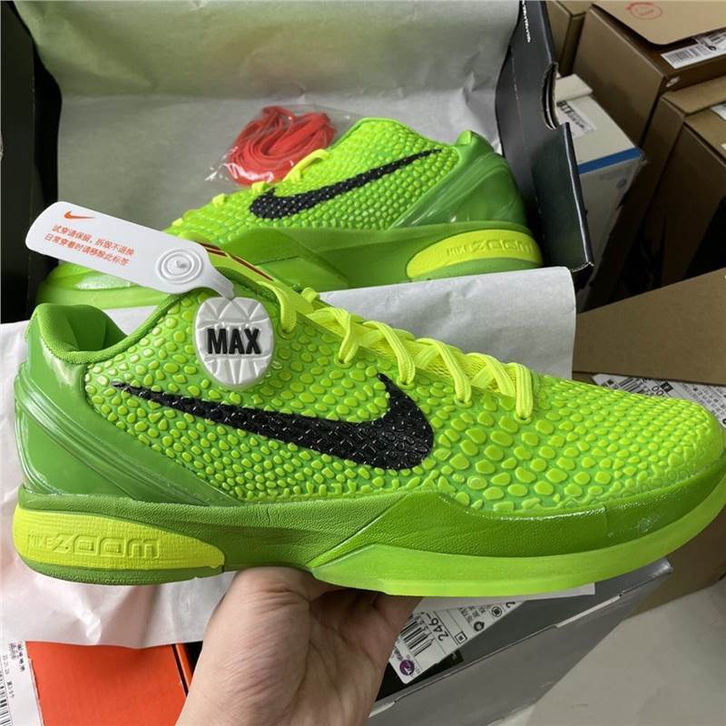 รุ่นใหม่ Kobe 6 Green Hornet ของแท้ผู้ชายรองเท้าบาสเก็ตบอลกีฬารองเท้าบาสเก็ตบอล Extinction