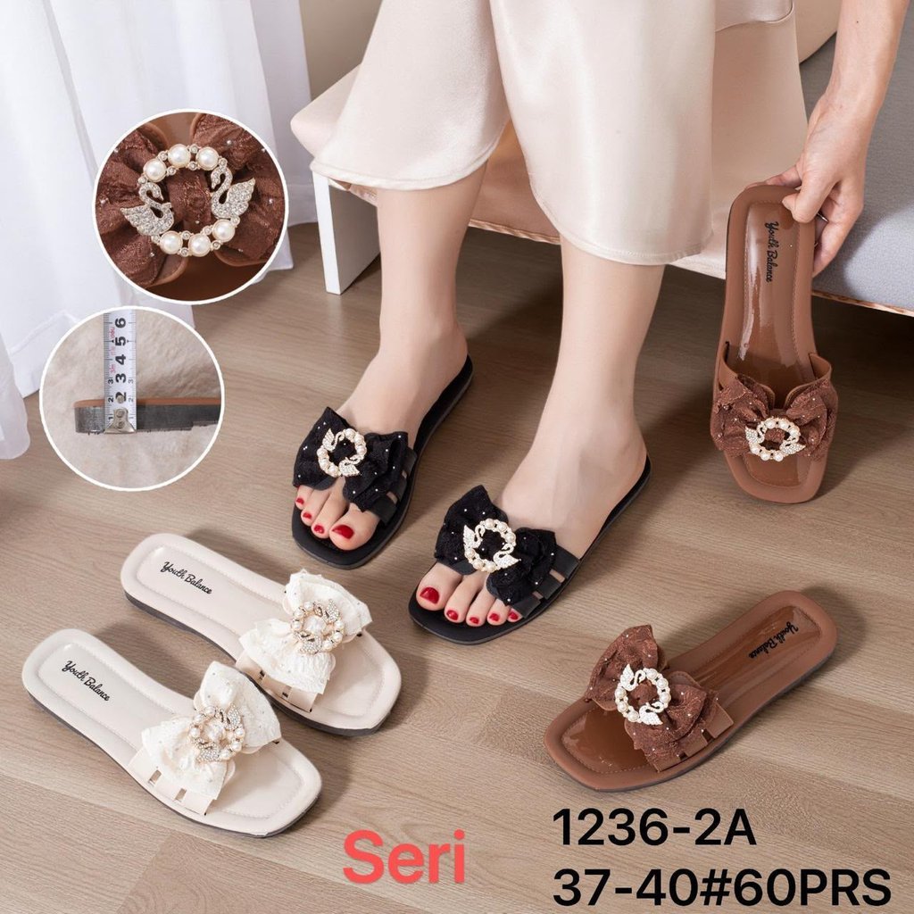 AIKO_ SHOP ELEGANT WOMENS FLOWER FLIP-FLIP SANDALS, PREMIUM JELLY RUBBER, NEWEST YOUTH BALANCE 1236-