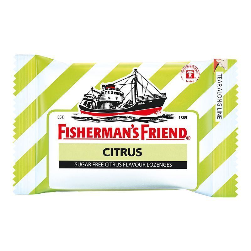 ฟิชเชอร์แมนลูกอมซูการ์ฟรีกลิ่นซิตรัส 22กรัม Fishermans Sugar Free Citrus Candy 22g. [หมายเลขบาร์โค้ด 0000050390168]