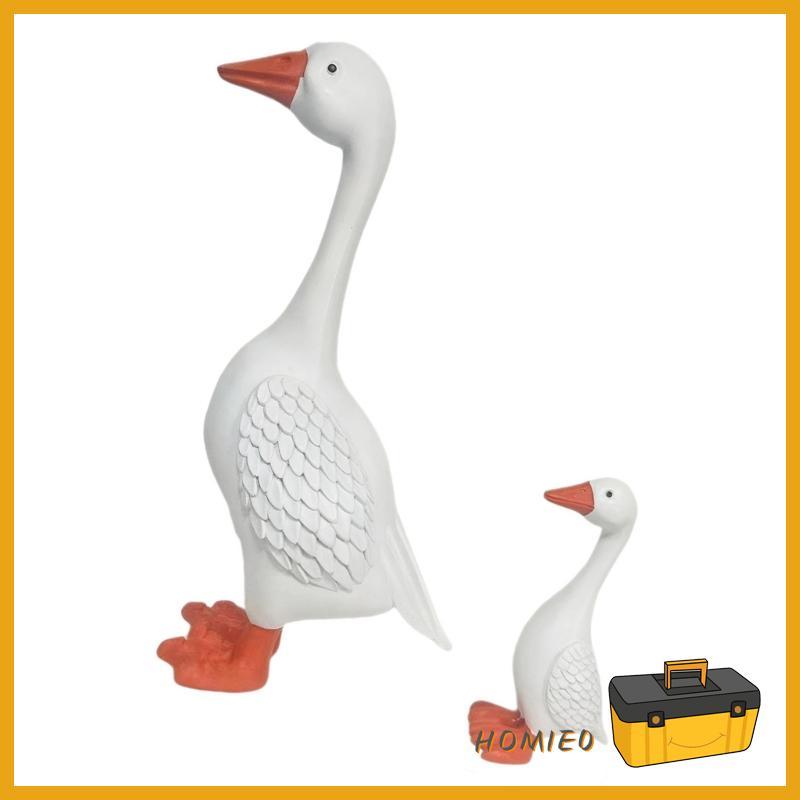 HOMIE0 การ์ตูน Gees Garden รูปปั้น Geese รูปปั้นเรซิ่น Geese ตุ๊กตาสําหรับลานกลางแจ้ง