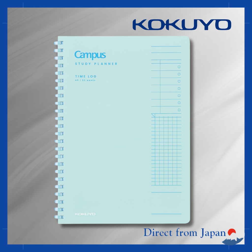 Kokuyo Campus Study Planner Time Log A5 & Semi B5 - Green