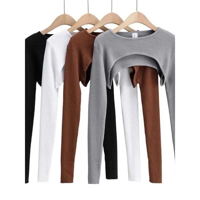 Sweet Y2K คอกลม Shrug Top