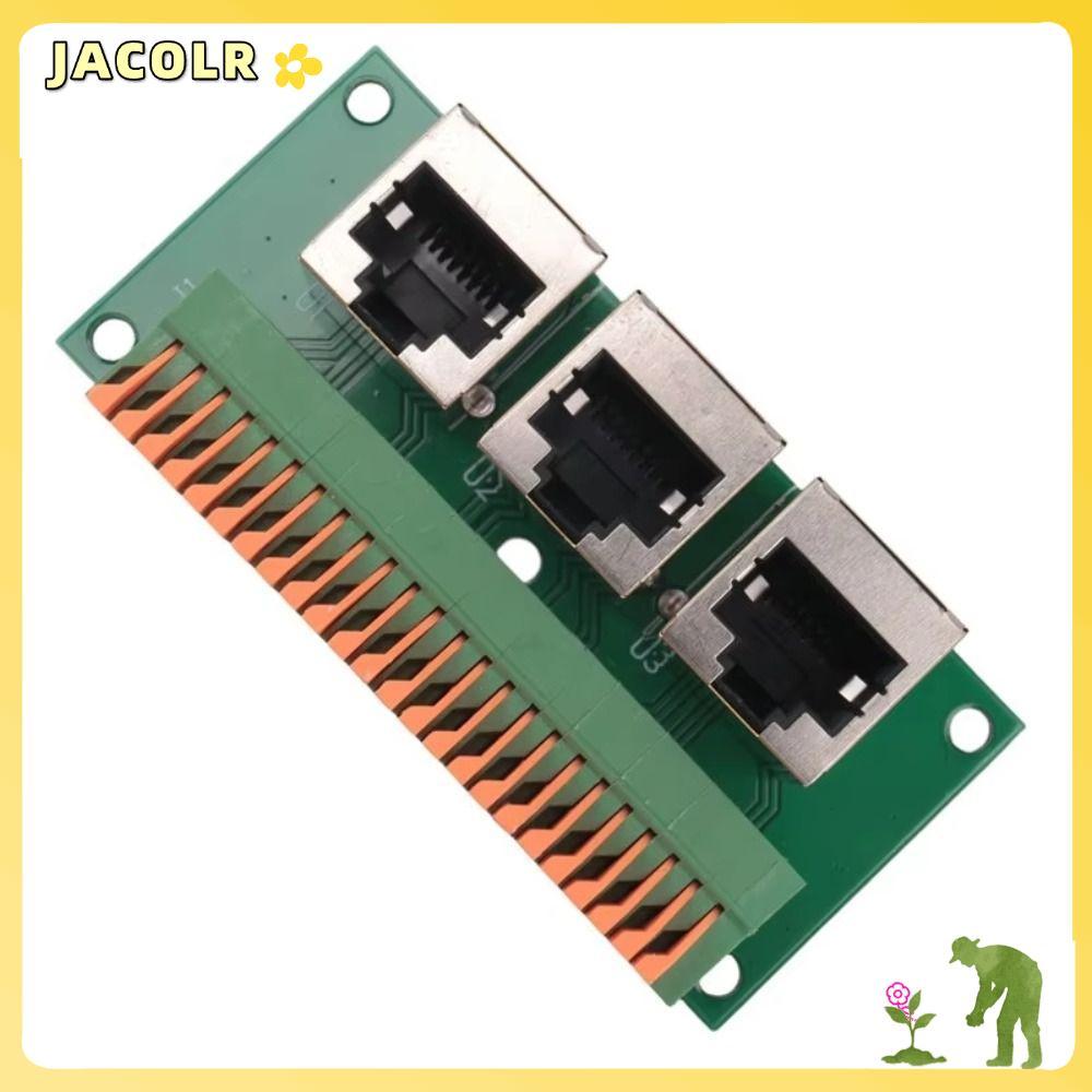 JACOLR RJ45 ขั้วต่อหญิง, เทอร์มินัลสปริงสามทาง RJ45 Breakout Board, Professional Solderless 8-Pin Et