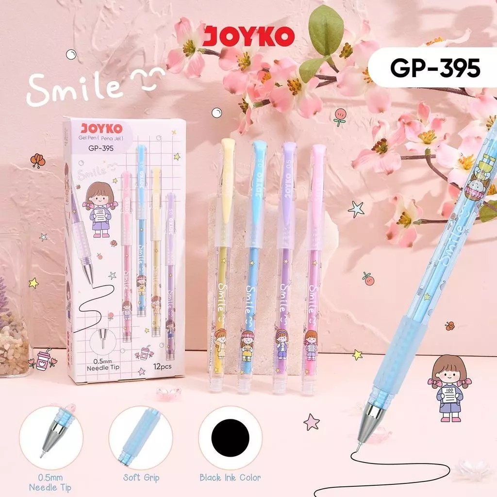 (GET 1 DOZEN) JOYKO SMILE GP-395 GEL PEN / ปากกาเจล Joyko Smile GP-395