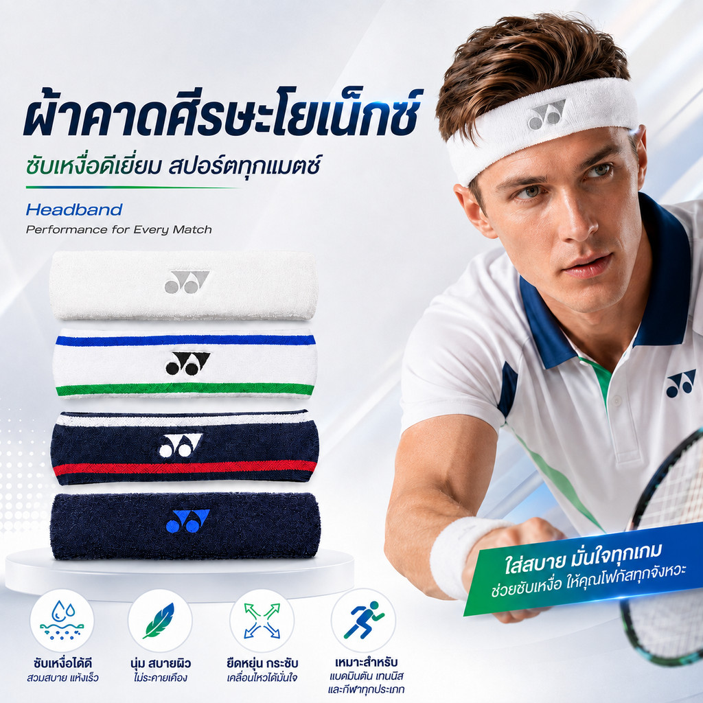 ผ้าคาดหัว รุ่น AC175และAC258 หนานุ่มดี สำหรับรัดหัวซับเหงื่อ ส่งไวจากไทยไม่พอใจยินดีคืนเงิน