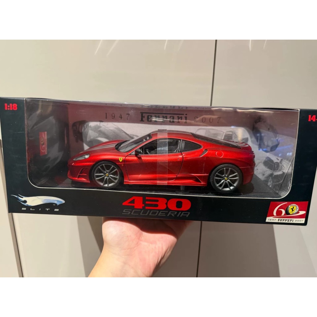 Hotwheels 1/18 Hot Wheels Fine Edition elite Ferrari Ferrari F430 scuderia Metal Red Metal Matte Red