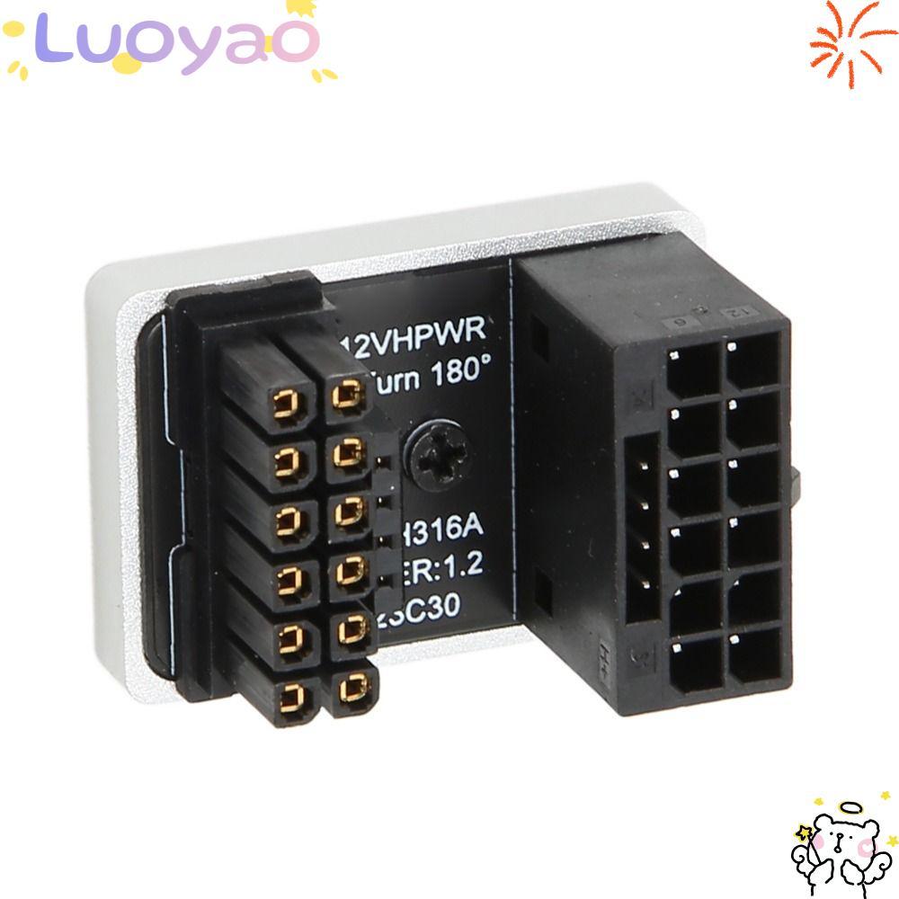 LUOYAO1 GPU PCIe Connector, 180 องศามุม PH316 TypeA GPU Power Adapter, ทนทาน 12 + 4 Pin Plug and Pla