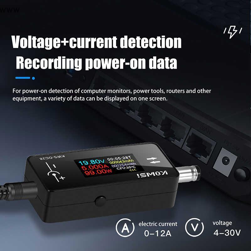 KWS-DC28 0.96นิ้ว TFT HD จอแสดงผลดิจิตอล DC 5.5*2.5อินเตอร์เฟซทดสอบแรงดันไฟฟ้าแอมมิเตอร์ไฟฟ้า