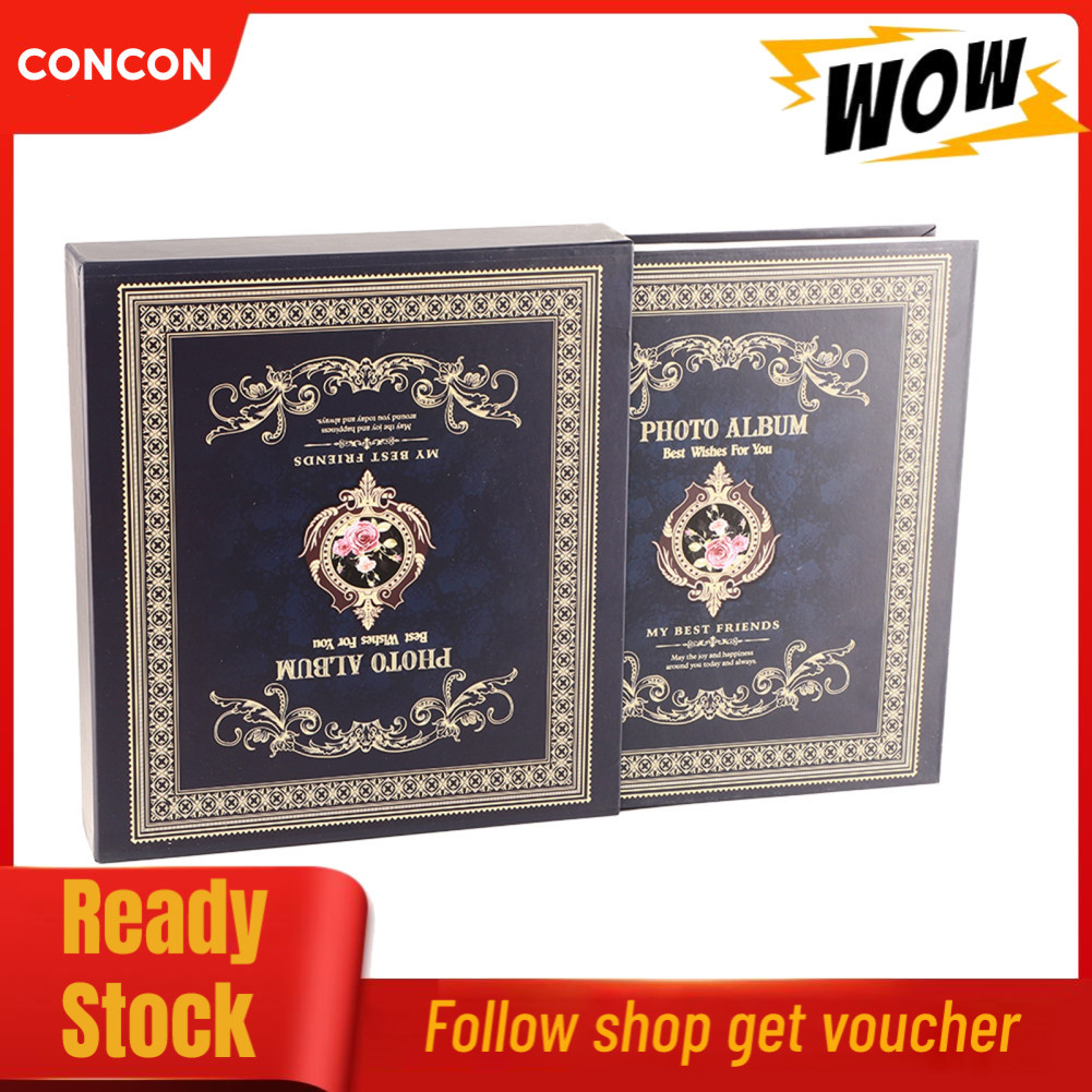 Concon Photo Cardboard Sleeve Retro Album 500 รูปสำหรับคริสต์มาส 6x4 (สีกรมท่า)