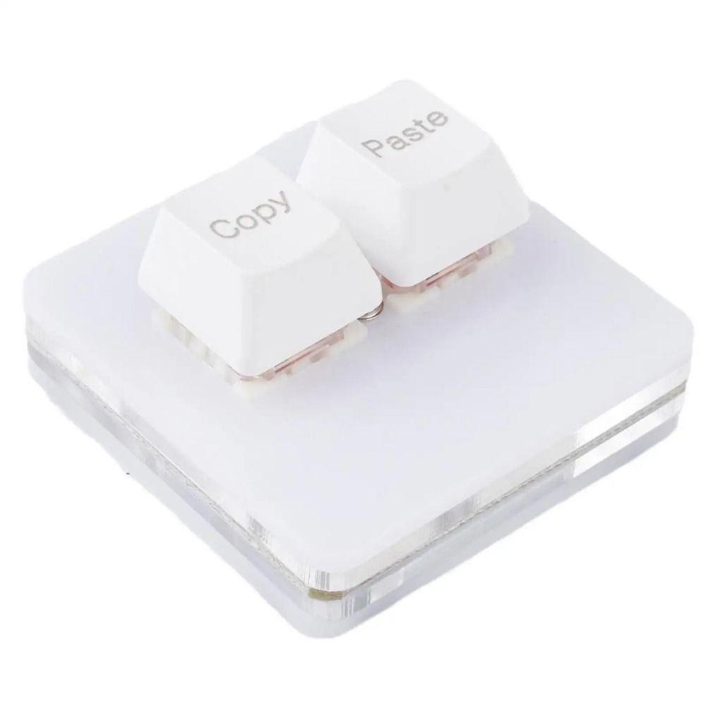 GROUPMACRO Copy Paste Keypad,อะคริลิคสีแดงสวิทช์ที่กําหนดเองMini 2 Keyปุ่มกด,Hot Swap Mechanical Keyความสว่างMini 2 คีย์Mini Keypad PC
