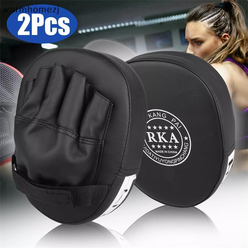 Warmhomezj 2 ชิ้น Ki นวมชกมวย Pad MMA มวยไทยคาราเต้ PU การฝึกอบรมผู้ใหญ่เด็ก WAR