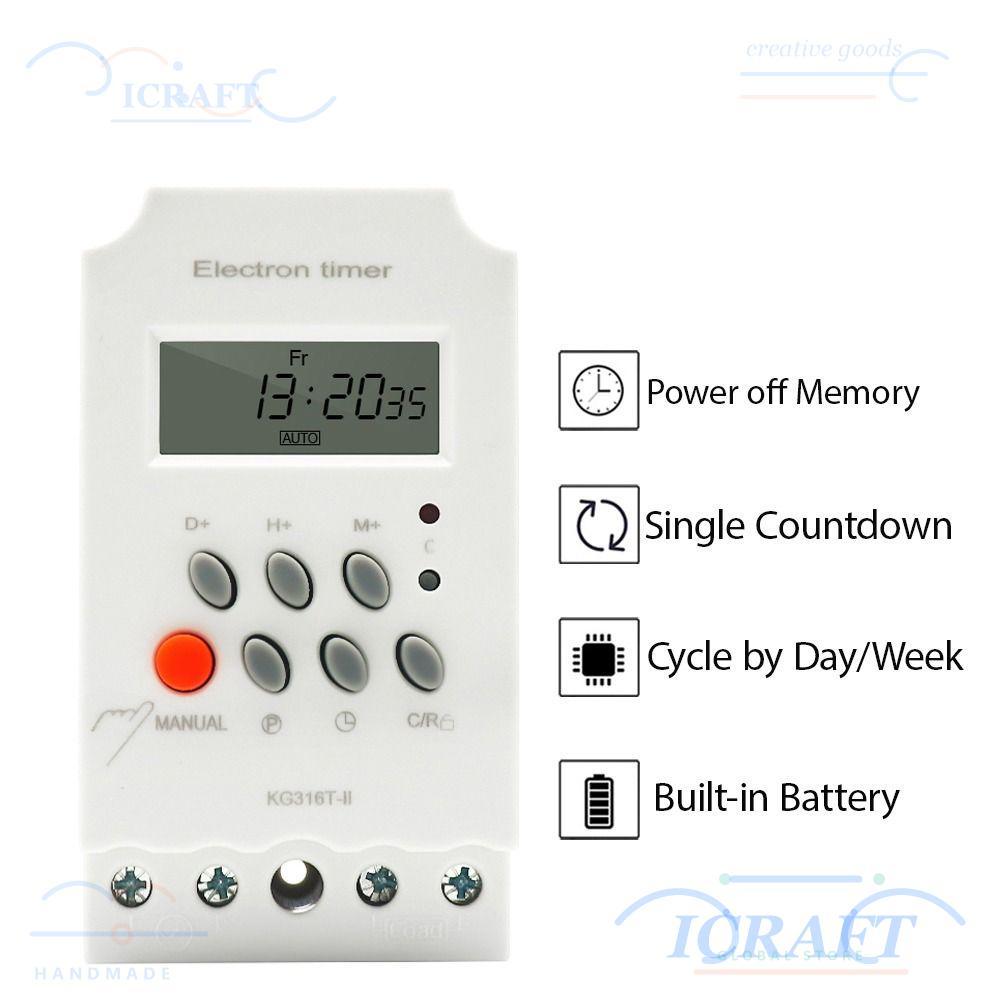 CRAFT Digital Timer, 12V LED Timer Switch, ทนทาน 25A 110V Display Relay อุปกรณ์ไฟฟ้า Timer ช่างไฟฟ้า
