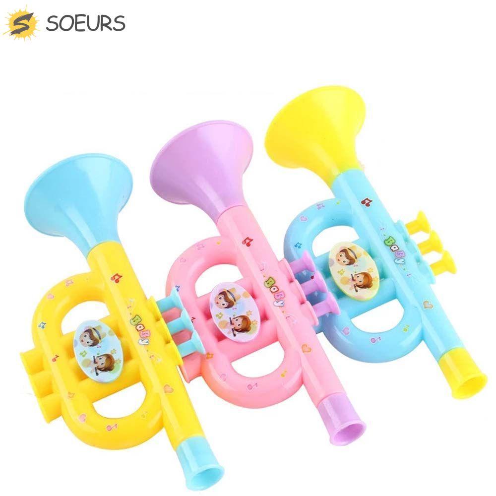 SOEURS Baby Music Toys Early Education การ์ตูนจําลองเครื่องมือสมองเกมสีสุ่มทรัมเป็ตของเล่น