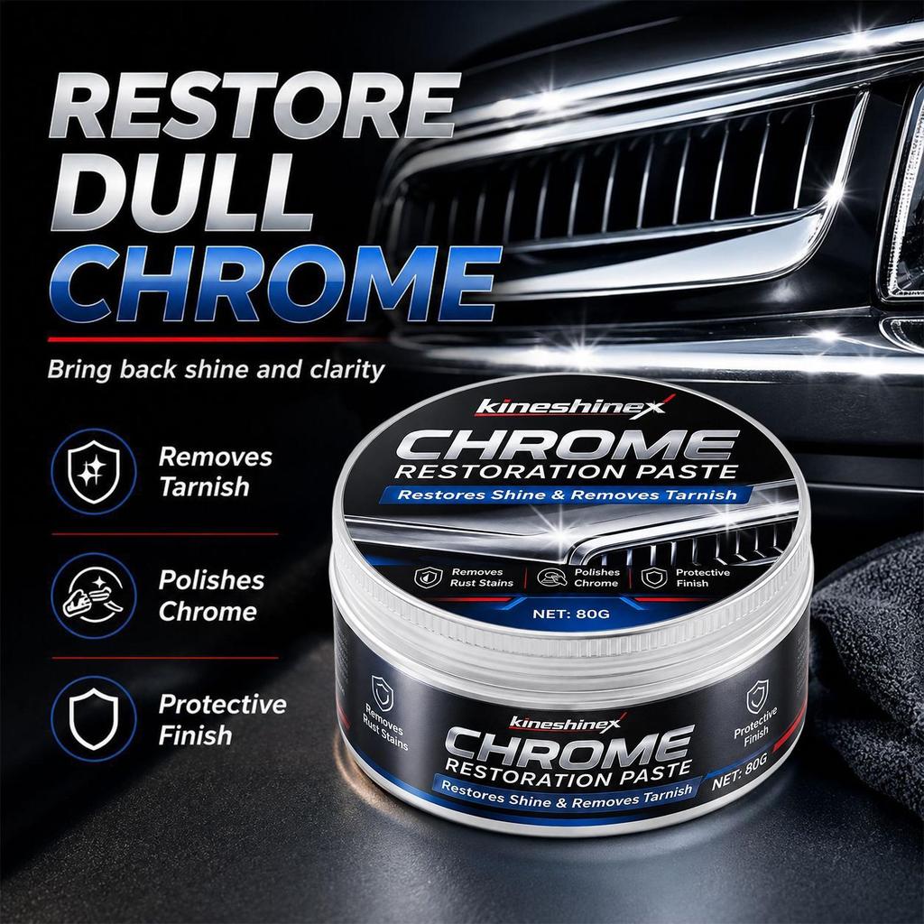 Chrome Rim ทําความสะอาด 80g โลหะทําความสะอาดครีม Scratch Repair Stain Tarnish Remover สําหรับรถจักรย