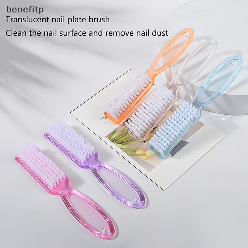Benefit ทําความสะอาดเล็บแปรงโปร่งใสยาวนุ่มลบฝุ่นเล็บแปรงมัลติฟังก์ชั่ห้าสีทําเล็บมือเล็บเท้าเครื่องม