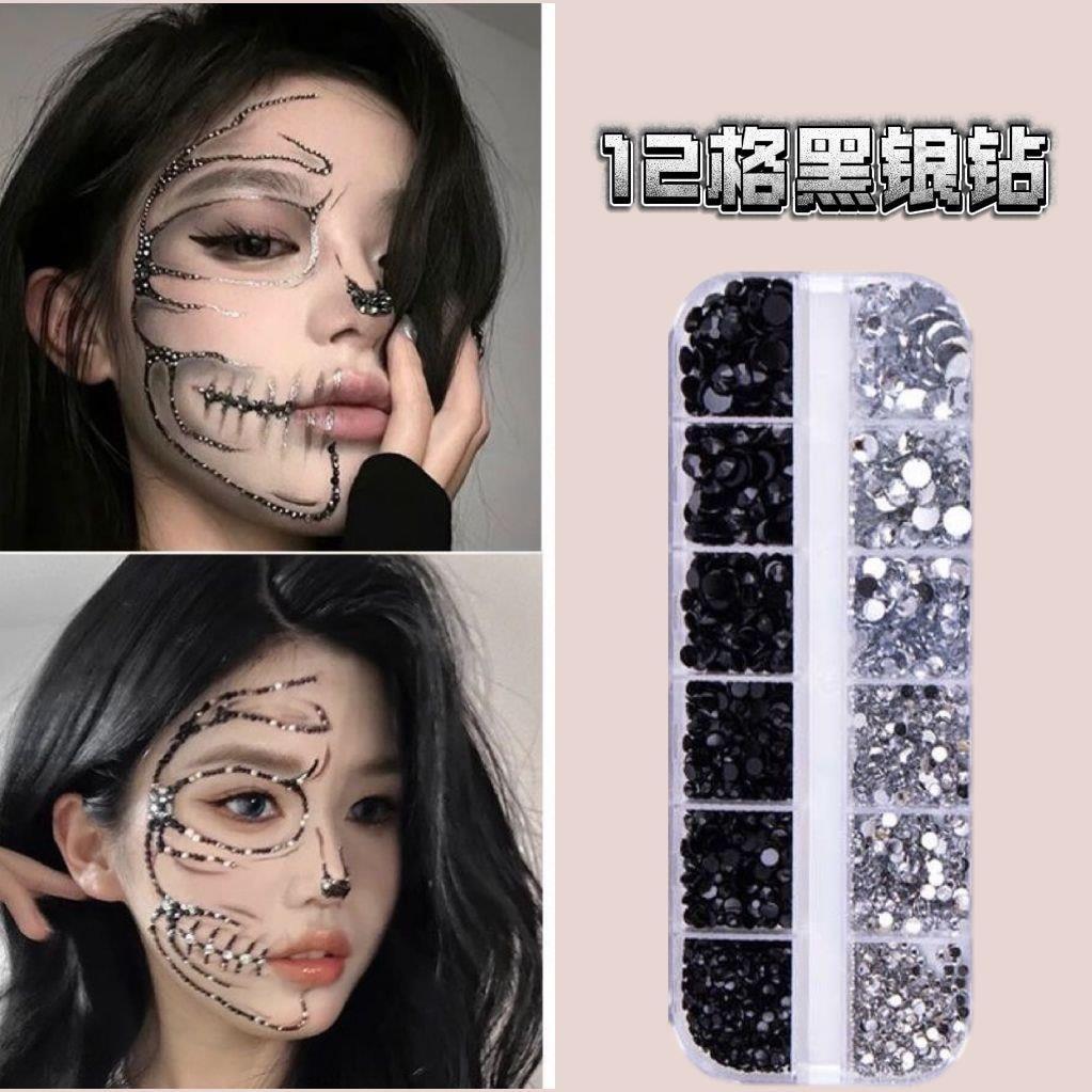 ฮาโลวีน Red Diamond Gem Ice Cube Diamond cos สติกเกอร์เพชรรูปพิเศษแต่งหน้า Blood Mark แต่งหน้า Diamo