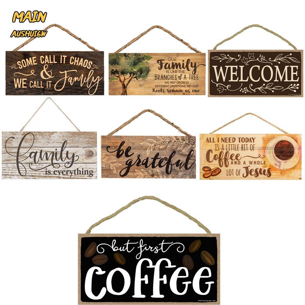 MAINAUSHUI6W ป้ายต้อนรับ Sweet Home Family ตกแต่งแขวนไม้