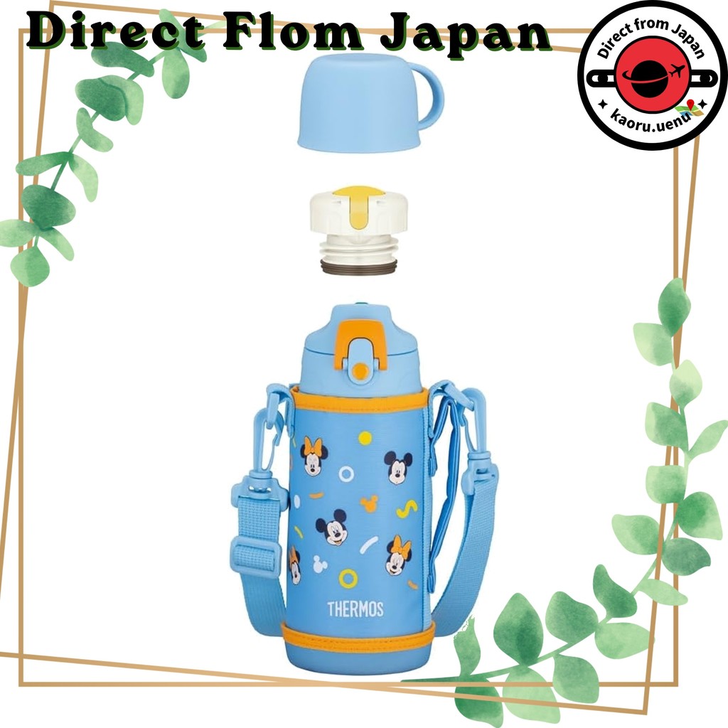 【Direct From Japan】Thermos Vacuum Insulated 2-Way Water Bottle, 0.6L/0.63L, Blue/Orange, Direct Drin