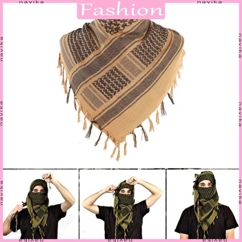 NAV มีสไตล์ Shemagh ผ้าพันคอ Soft Jacquard อาหรับผ้าคลุมไหล่สําหรับผู้ชายผู้หญิงน้ําหนักเบาอาหรับดูไ
