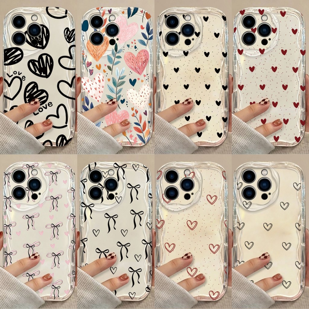 Full Screen Heart Love Bow Wave ด้านข้างสําหรับ OPPO Realme 16T 16 15T 16 Pro C85 Pro C100i C63 C61 
