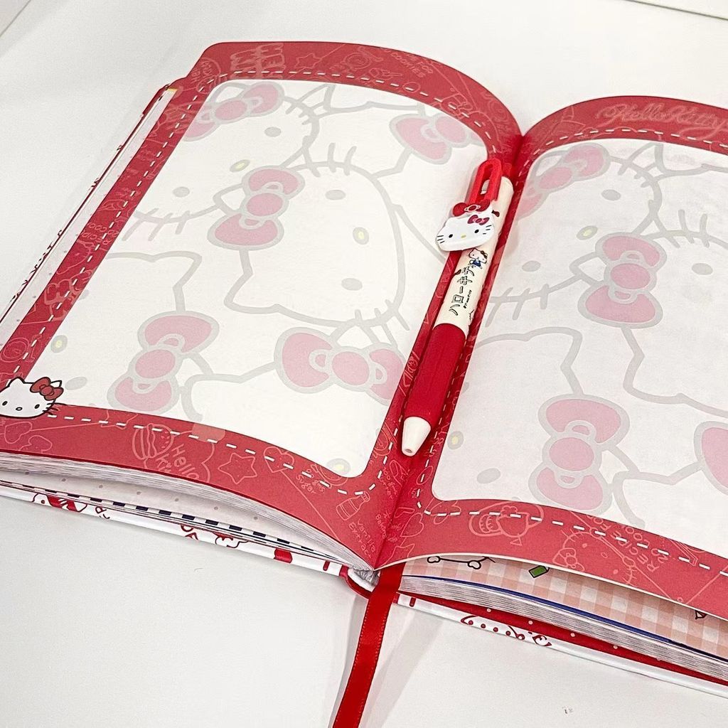 Little Red Book kt Cat Notebook Student Cute Hard Shell hellokitty Notebook Learning Notepad20260909