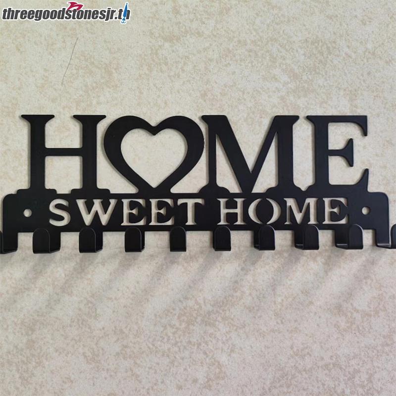 TGST 1PC ติดผนัง Sweet Home ตกแต่ง Key Holder, Key Wall Hook, Creative Key Holder สําหรับประตูด้านหน