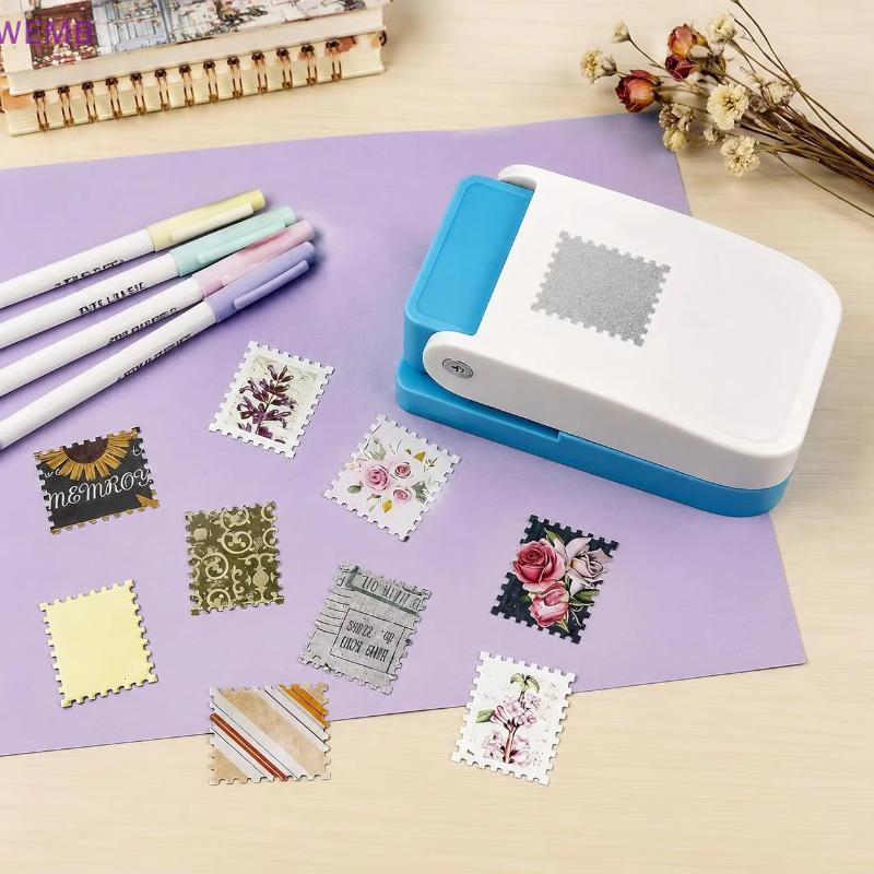 WEMB แบบพกพาแสตมป์ไปรษณีย์รูปร่าง Punch Sharp ตัดลายนูน Hole Puncher สําหรับ DIY สติกเกอร์ทํา Junk J