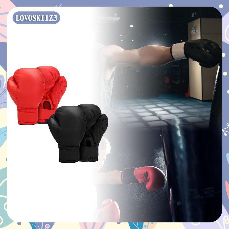 [lovoski1z3] นวมชกมวย 2 คู่ ถุงมือเจาะ หนัง PU นวมซ้อมสําหรับ Grappling, มวยไทย, Sanda, ออกกําลังกาย