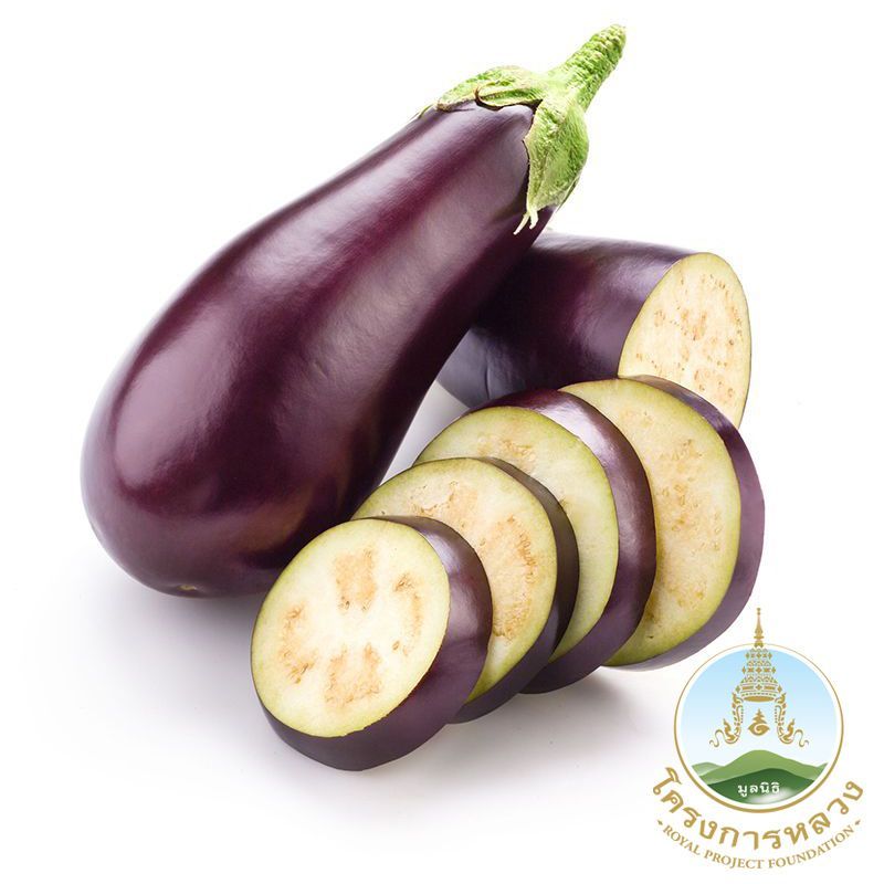 โครงการหลวงมะเขือม่วงก้านเขียว 300กรัม Royal Project Green Eggplant 300g.
