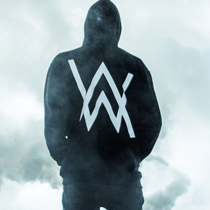 เสื้อฮู้ดซิปสีแดงสไตล์เกาหลี Alan Walker DJ เสื้อแจ็คเก็ตสีซีดแนวเพลงอิเล็กทรอนิกส์ Alan Walker สำหร