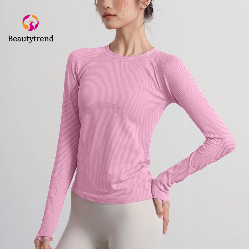 【Beautytrend】Sports เสื้อยืดแห้งเร็ว แขนยาว คอกลม น้ำหนักเบามาก เหมาะสำหรับการออกกำลังกายและสวมใส่วันต่อวัน
